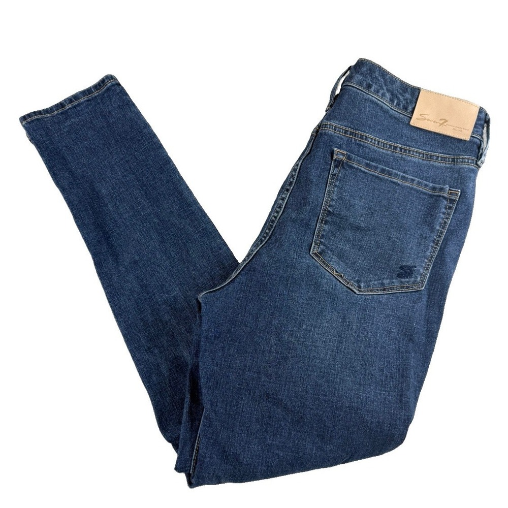 Seven7 Jeans Womens Size 8 Skinny Blue Stretch Denim Mid Rise 28 Inseam